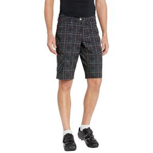 Pearl Izumi Mens XL Gray Plaid Check Pocket Cycling Outdoor Hiking Shorts